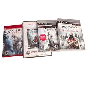 Assassin’s Creed PS3 Lot (4 Games) Complete Cases Manuals UnTested Discs Ubisoft